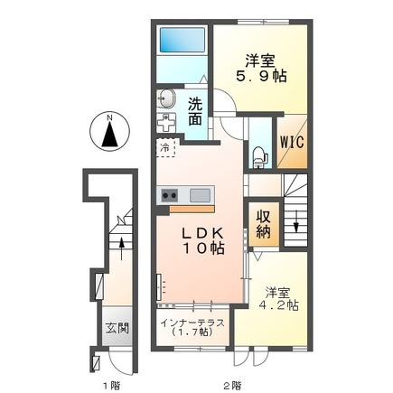 仮）取手市上高井648新築アパートの間取り