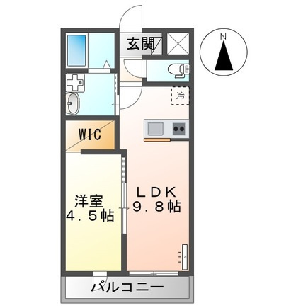 熊本市南区出仲間８丁目のアパートの間取り