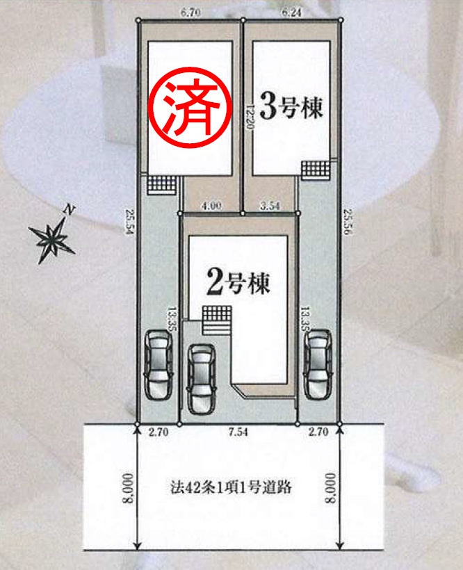 福生市加美平1丁目全３棟　新築分譲の区画図