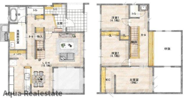 高松市仏生山町　J号地モデルハウスの間取り