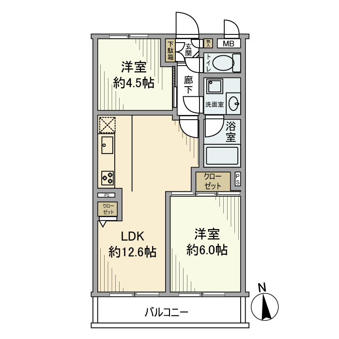 アーバンヒルズ河辺第二の間取り
