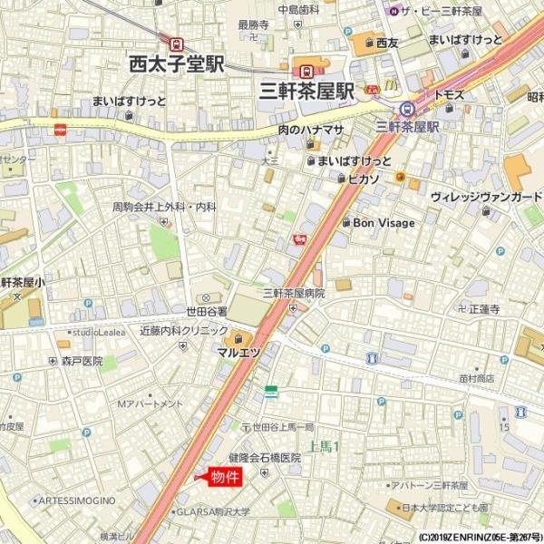 ハウスチェリー上馬の地図