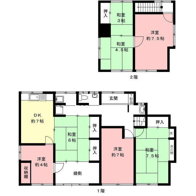 岐阜市岩田坂４丁目の一戸建ての間取り