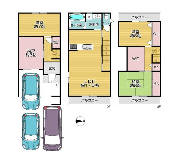 【間取り】 | 大阪市東成区中道3丁目　中古戸建