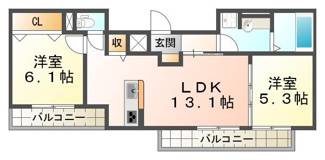 【間取り】 | ワンウェーブ霞ヶ丘
