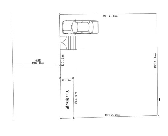 八王子市　暁町　中古戸建ての区画図|～西側6ｍ公道に面している整形地～