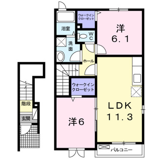 【間取り】 | カーサ　アモーレ　Ｂ