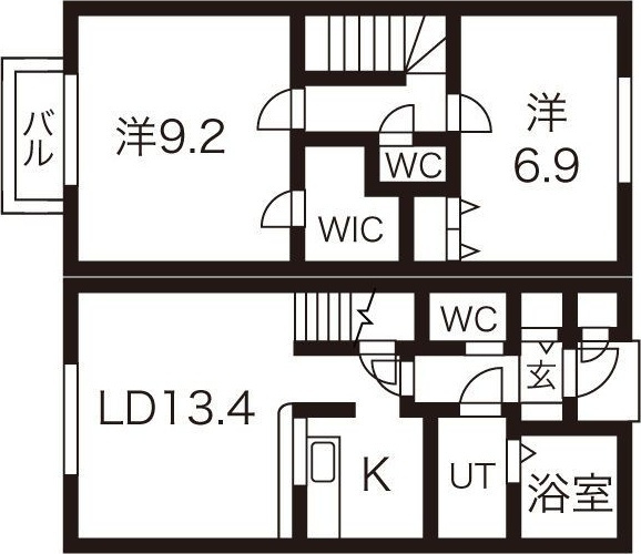 ウィングスⅡ棟の間取り