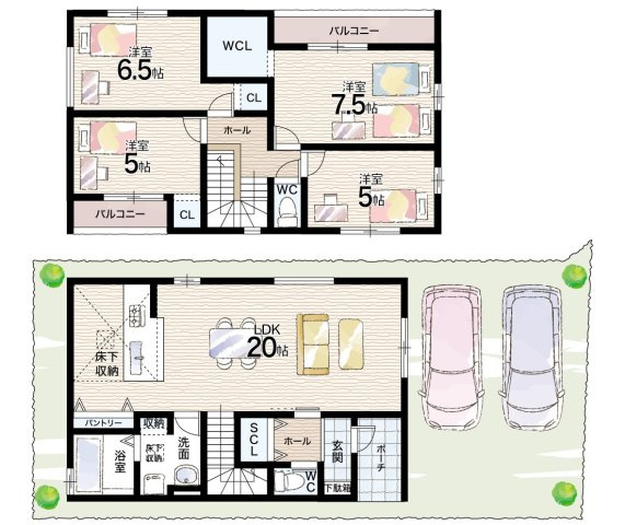 宝塚市小浜　第1期　新築一戸建ての間取り|1号地
