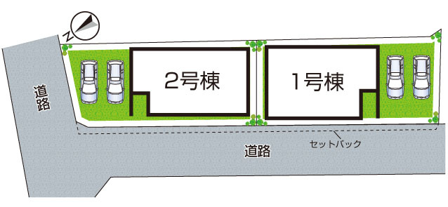 宝塚市小浜　第1期　新築一戸建ての区画図|全2区画