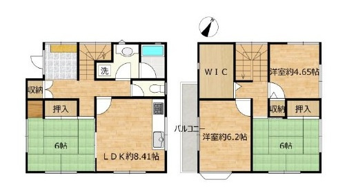 坂戸市伊豆の山町中古戸建の間取り
