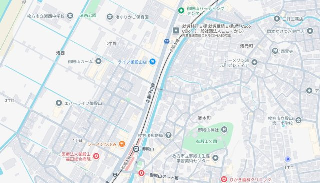 枚方市渚本町　第1期　新築一戸建ての地図