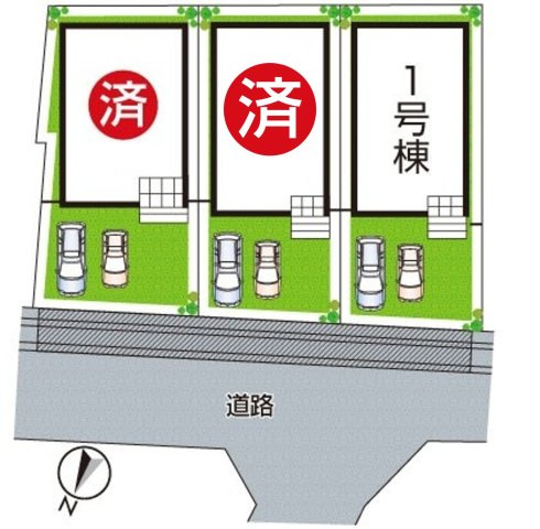 枚方市渚本町　第1期　新築一戸建ての区画図|全3区画
