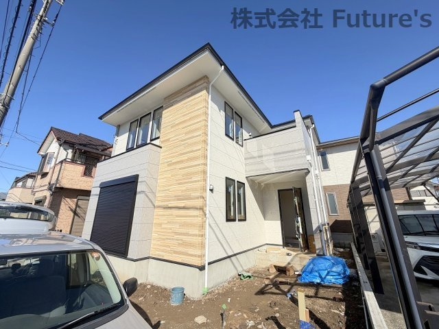 三郷市早稲田6丁目　新築戸建　全1棟の外観|現地の写真になります。