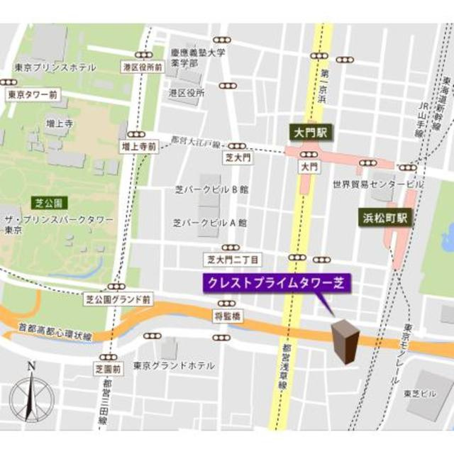 クレストプライムタワー芝の地図