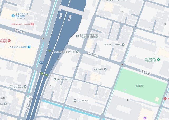 西宮市今津野田町　中古一戸建ての地図