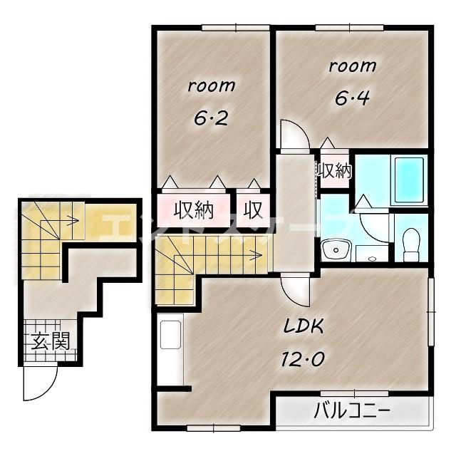 サン・ヴィレッジＡの間取り|高崎、前橋のお部屋探しはエンドスケープまで！お客様の理想お聞かせ下さい♪