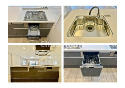 【キッチン】 | 秀和亀戸天神橋レジデンス | 【システムキッチン】ワイドで収納豊富な使い勝手の良いカウンターキッチンには、食洗器や伸縮タイプのキッチン水栓、三ツ口コンロ・魚焼きグリルなどの便利な設備が標準完備されています。