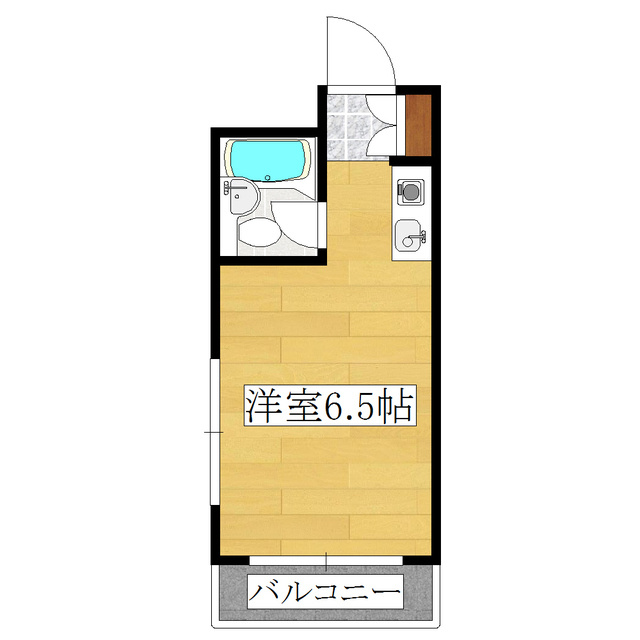 高台コーポの間取り|☆ワンルームの間取りです☆