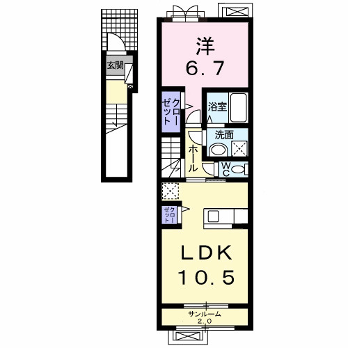 カサフェリスＢの間取り