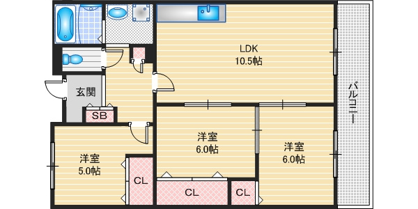 【間取り】 | カーサ南茨木2