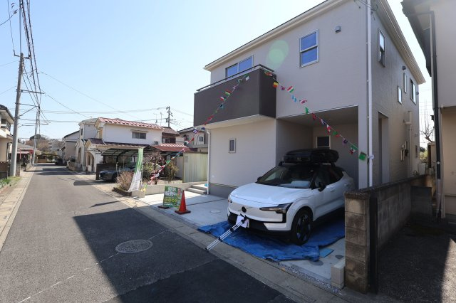 《仲介手数料無料》岩槻区大字金重109-176新築一戸建てリーブルガーデンの外観|周囲には緑がまだたくさん残っているエリアなので、静かにのんびり暮らしたい方にもおすすめです。