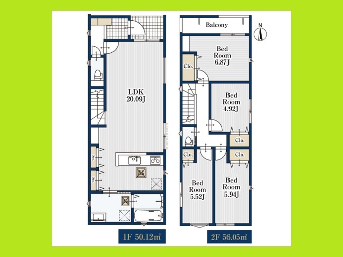 名古屋市西区貝田町１丁目の新築一戸建の間取り|◇２号棟◇