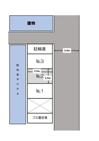 杉の木マンション駐車場の区画図