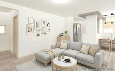 【完成予想図】 | 【LDK　イメージパース】
※画像は設計図面を基に作成したイメージです。