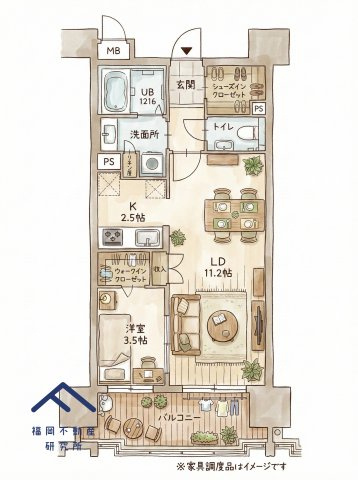 モントーレ東比恵クレアの居間・リビング