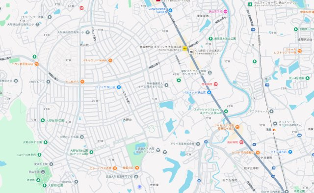 大阪狭山市大野台　第10期　新築一戸建ての地図