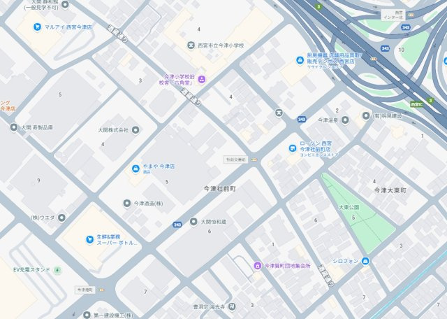 西宮市今津社前町　中古一戸建ての地図