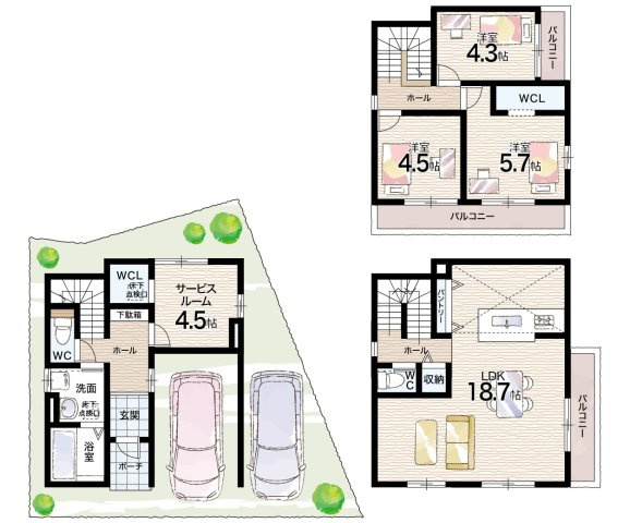 明石市藤江　第2期　新築一戸建ての間取り