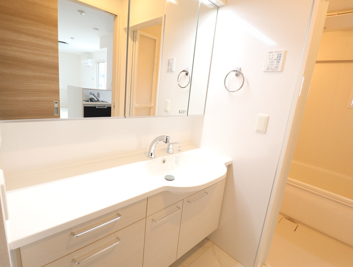 熊本市南区城南町さんさん２丁目のアパートの独立洗面台