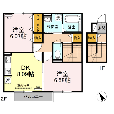 Ｎｏｂコリーヌ　　刈谷市近郊の賃貸はクラスホームの間取り