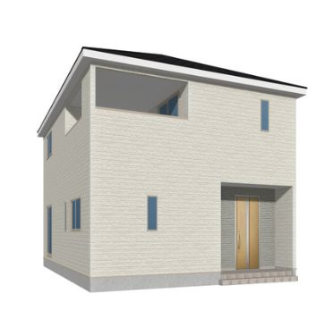 クレイドルガーデン前橋市粕川町新屋第１　１号棟の外観パース|外観パースです。シンプルで飽きのこない外観です♪