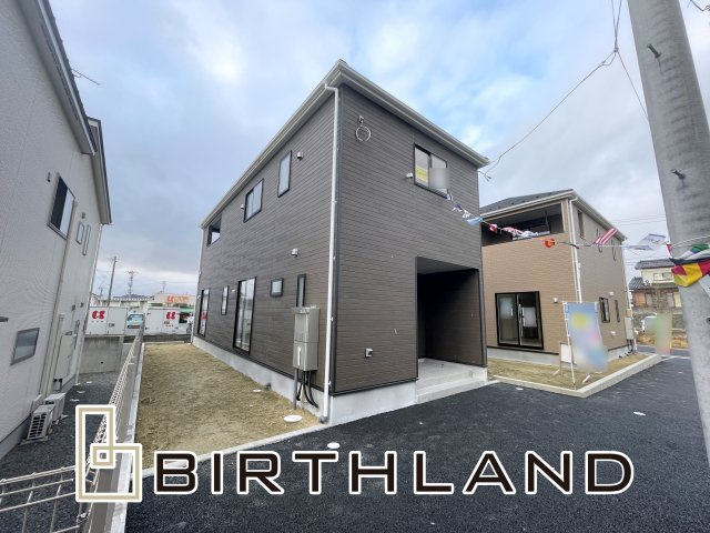 新築戸建・新築建売　郡山市安積町荒井第6　朝日が丘小・第七中の外観|操作も簡単なモニター付きインターフォンで、セキュリティを強化！