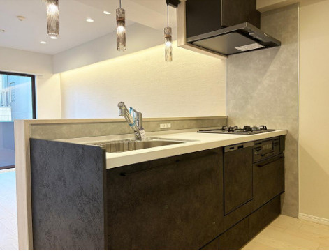 ライオンズマンション上板橋第3のキッチン|新規交換のシステムキッチンは食器洗い乾燥機付き 食後の家事のひと手間を省いてくれます