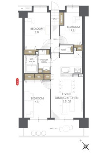 【間取り】ダイアパレス桜木Ⅲ 