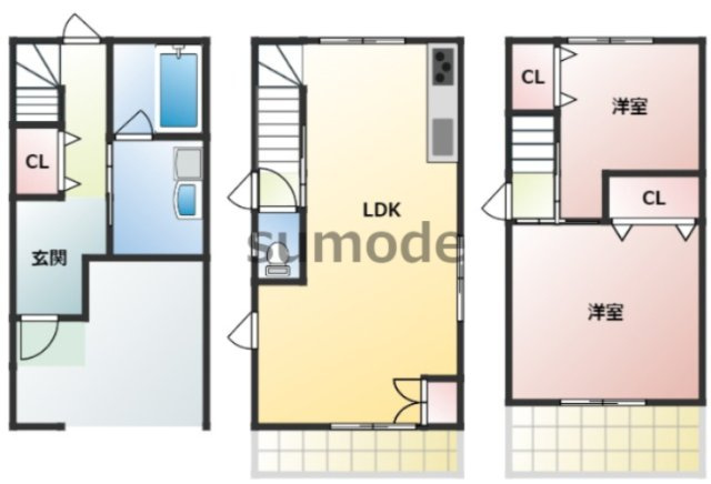 【間取り】 | 南大樋町貸家
