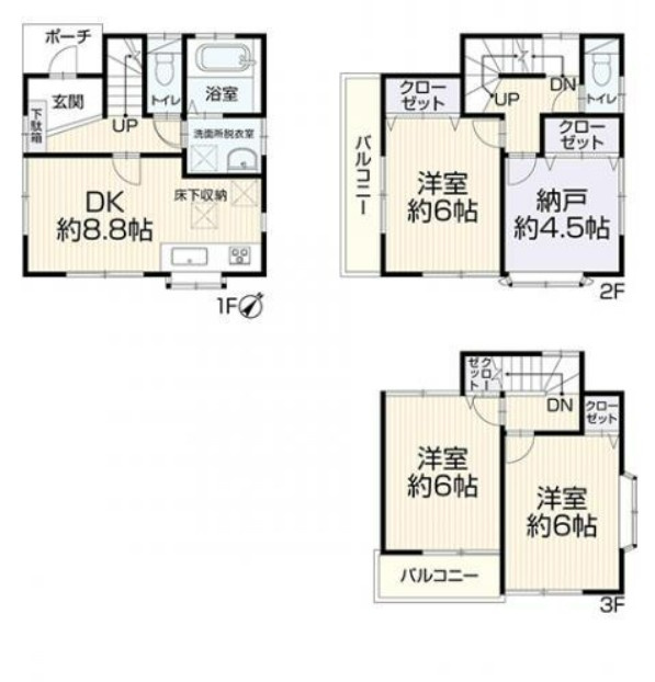 【中古】ふじみ野市西鶴ケ岡リフォーム中古住宅の間取り