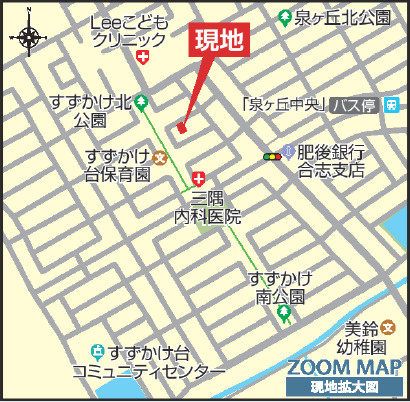 ブルーミングガーデン／合志市豊岡３期／１号棟の地図