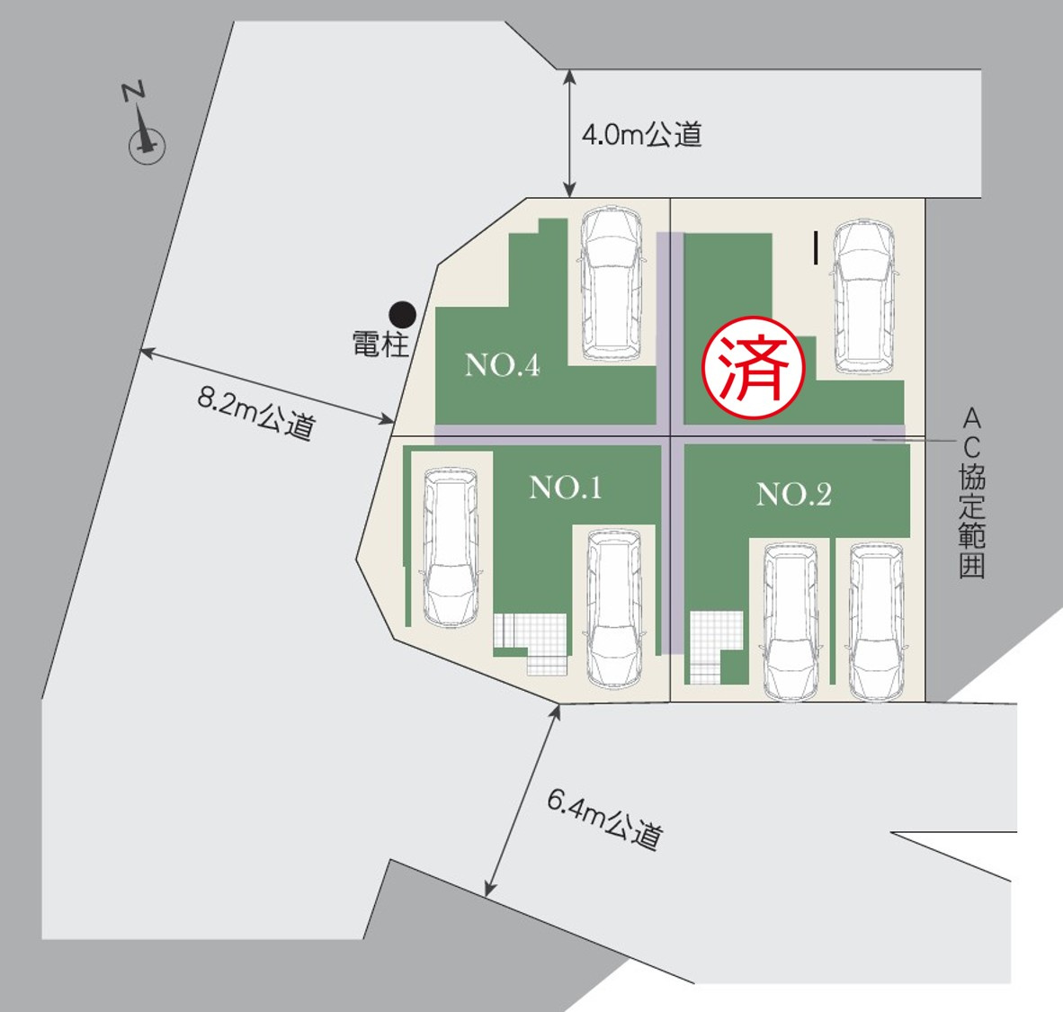 MELDIA昭和区折戸町304④｜名古屋市の戸建ならホームアップの区画図
