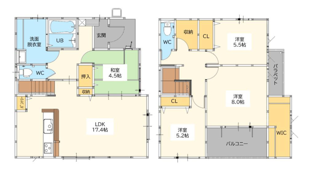佐賀市本庄町大字本庄7期　1号棟の間取り