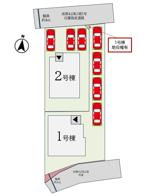 佐賀市本庄町大字本庄7期　1号棟の区画図