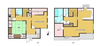 羽生市南羽生1丁目　中古一戸建ての間取り|キングサイズのベッドも置ける開放的な9.5帖主寝室完備！