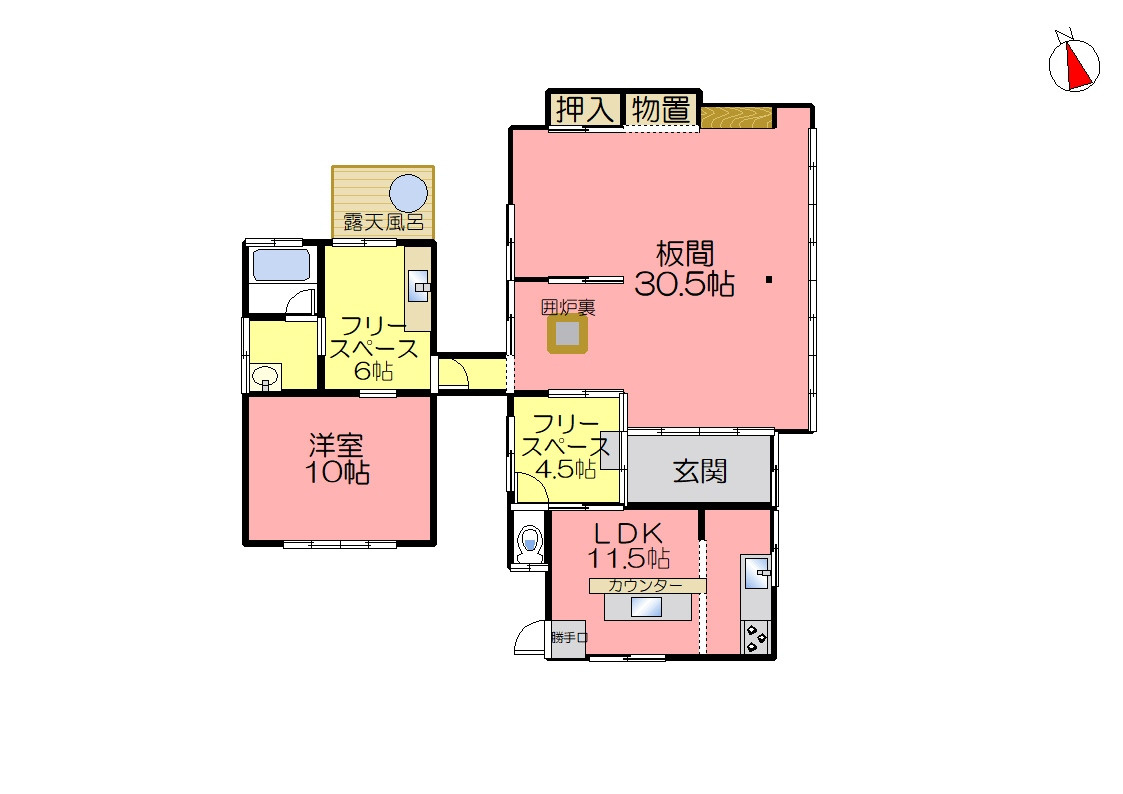 丹波市青垣町大稗の中古一戸建の間取り