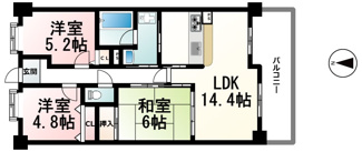 【間取り】 | メゾンドール瀬田・公園都市1番館