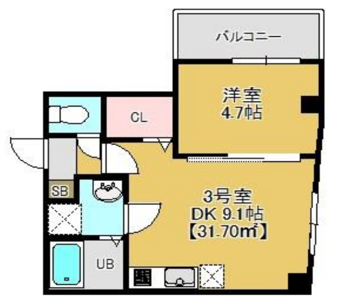 松戸市松戸の賃貸マンションの間取り