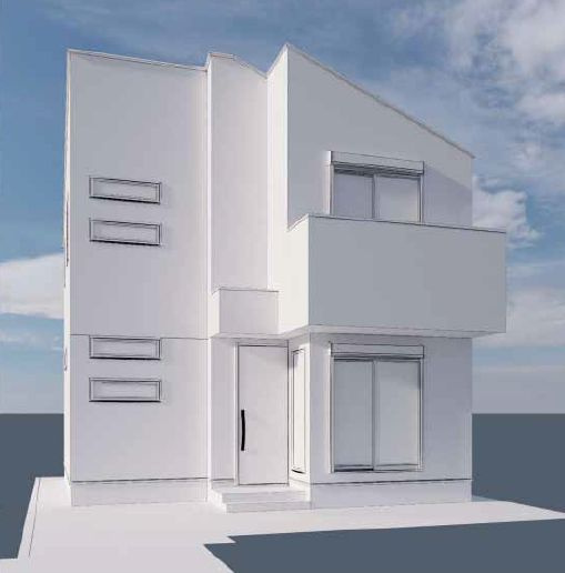 【外観パース】 | 練馬区富士見台３丁目　新築戸建て | 街の景色にそっと溶け込みながら、静かに個性を語る佇まいに期待